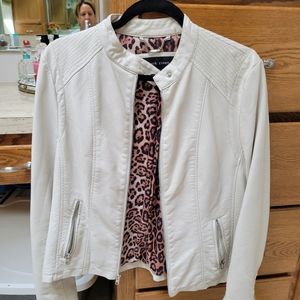 Cream colored Leather coat